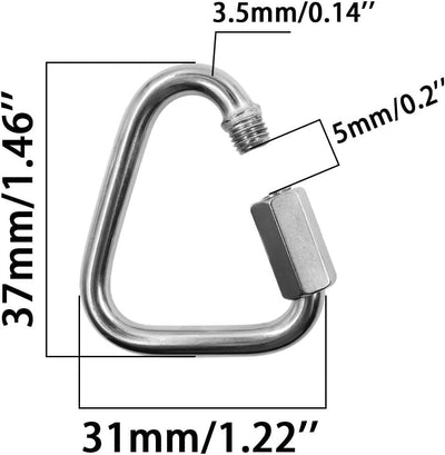 Cadena acero inox eslabones rápidos mosquetón grado marino