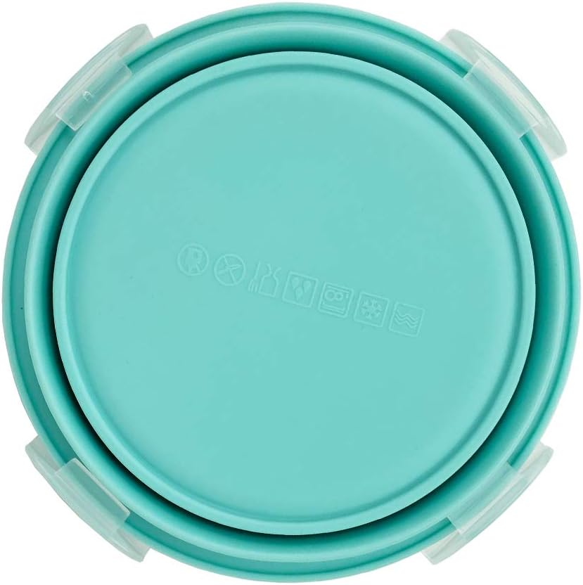 Cuenco silicona plegable para camping con tapa y esponjas