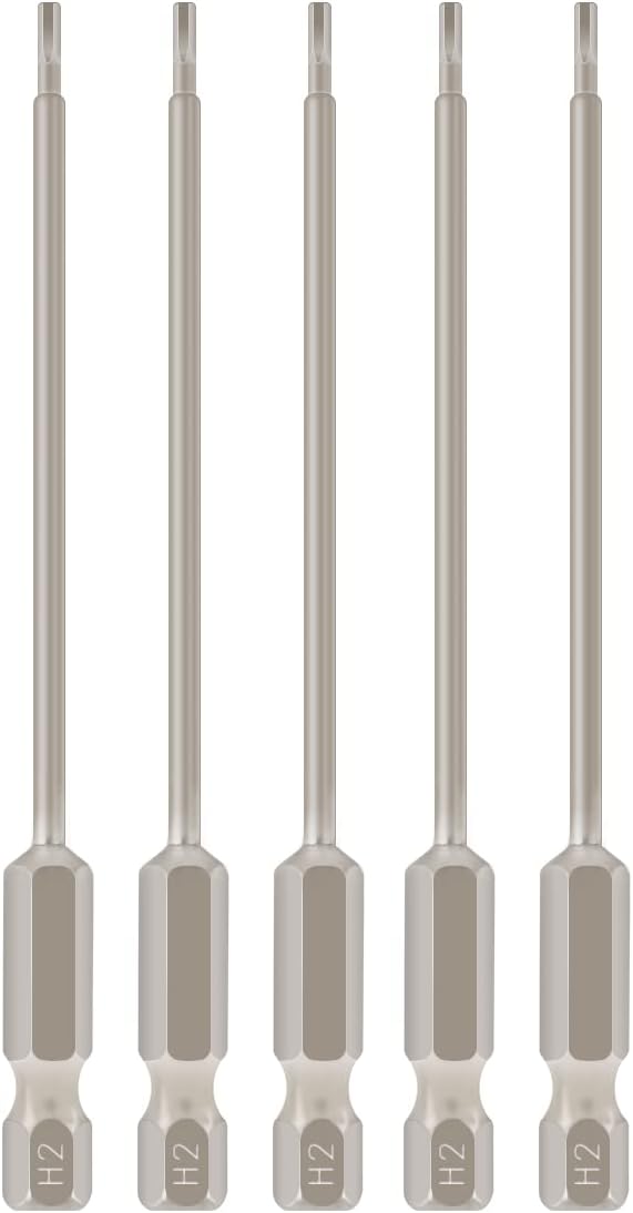 Juego 5 Pzas Brocas Hex Métricas H2.0 Vástago 1/4pulg