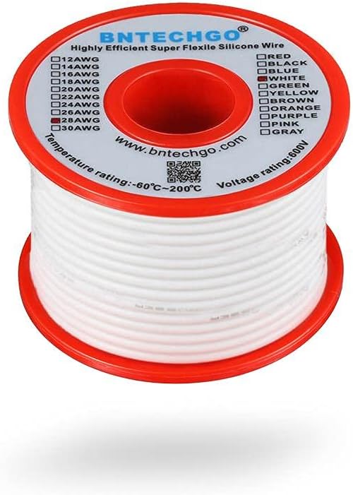 Carrete alambre silicona 50pies cobre estañado 28AWG flexible