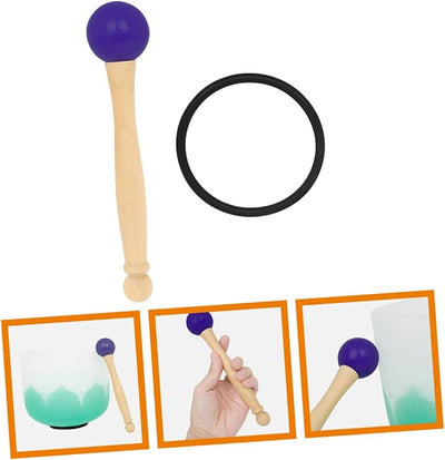 Juego mazo cristal madera goma cuencos meditación yoga