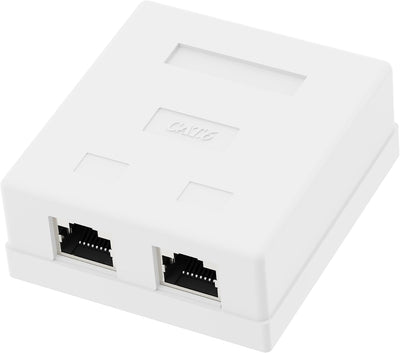 Caja montaje RJ45 blindada 2 puertos comp 5 pzas blanco