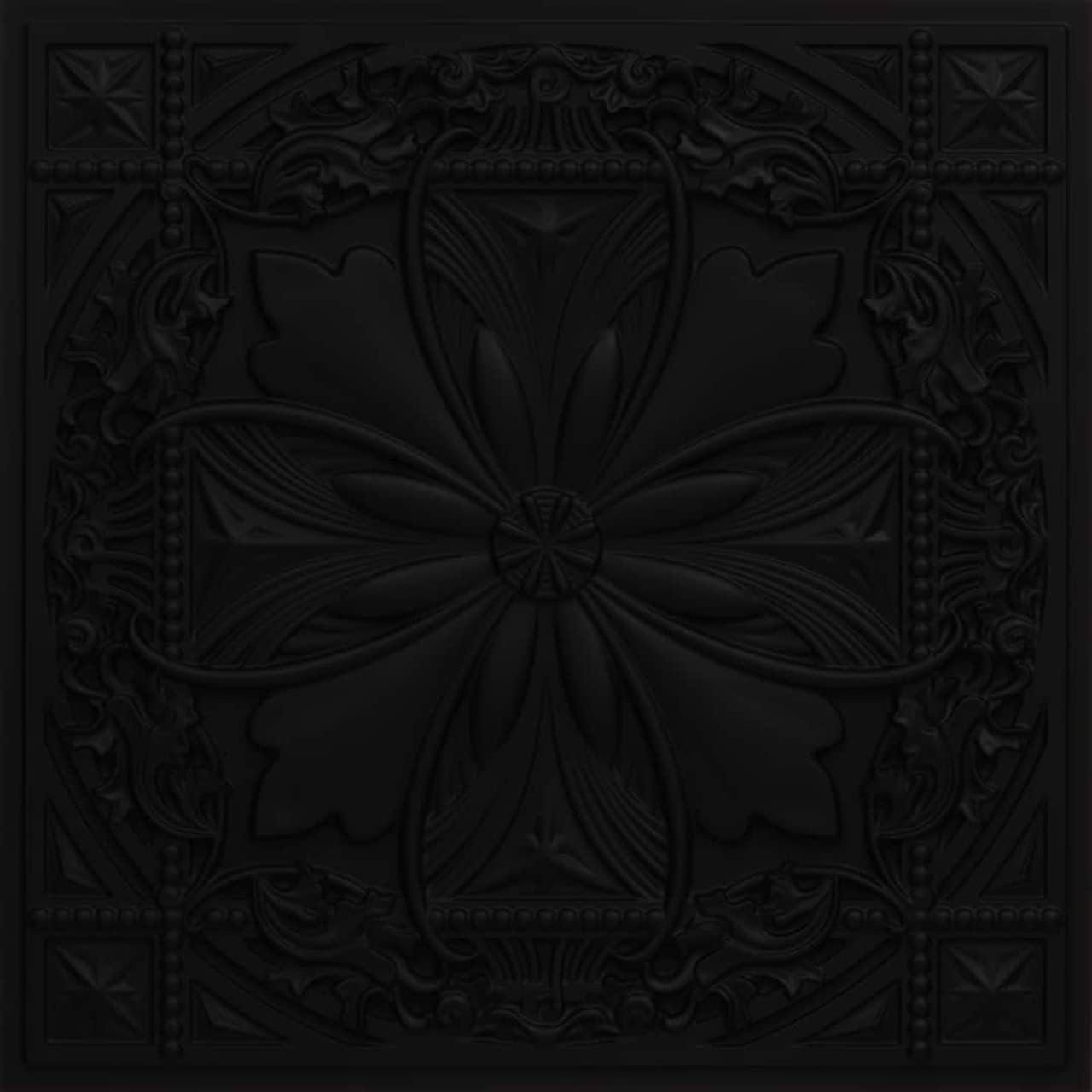 Azulejo techo PVC 2x2ft negro 10pz cubre 40ft2
