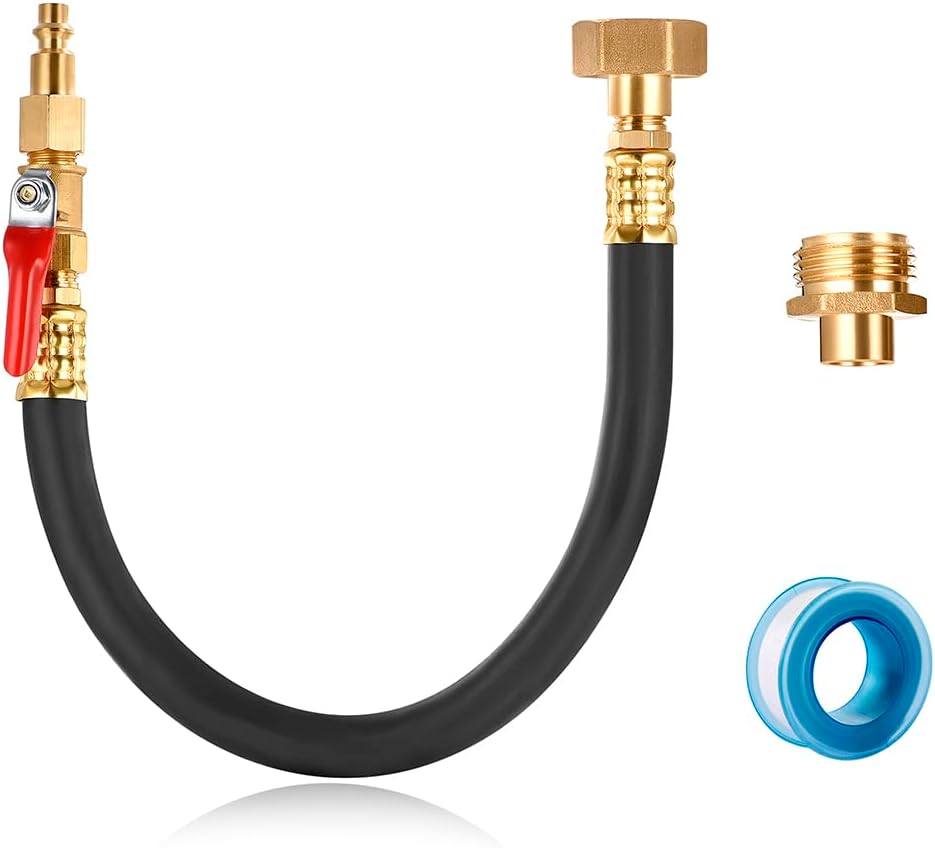 Adaptador purga RV válvula cierre manguera 12" compresor