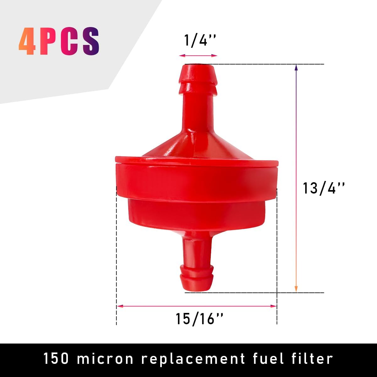 4 Filtros Combustible 1/4pulg Repuesto BS
