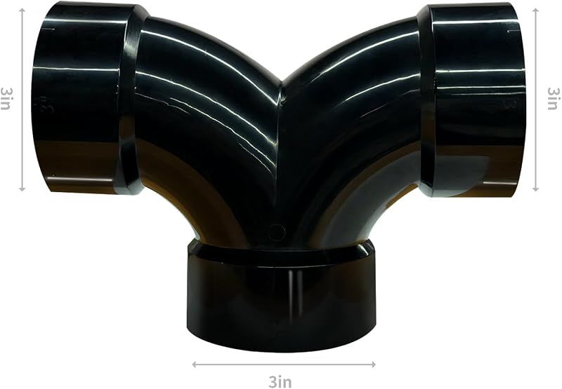Codo 90 grados ABS 3 pulg negro