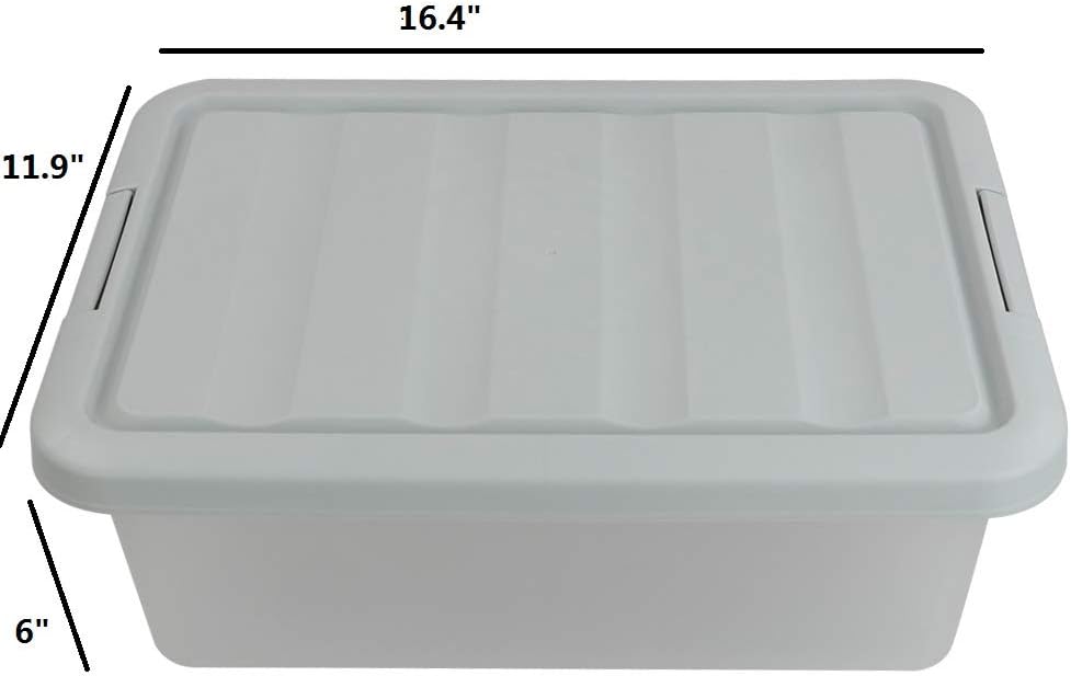 Caja plástico 14qt transparente con tapa 2 pzas