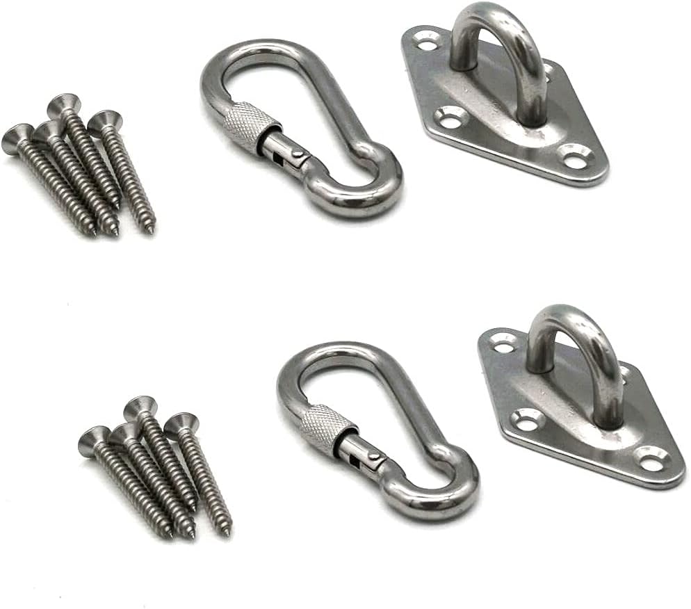 Kit ganchos hamaca acero inox 316 para pared/techo