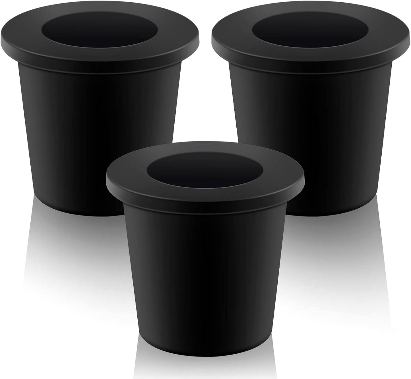 3 Pzas Anillo Mesa Paraguas 2.5" Poste 1.5" Negro