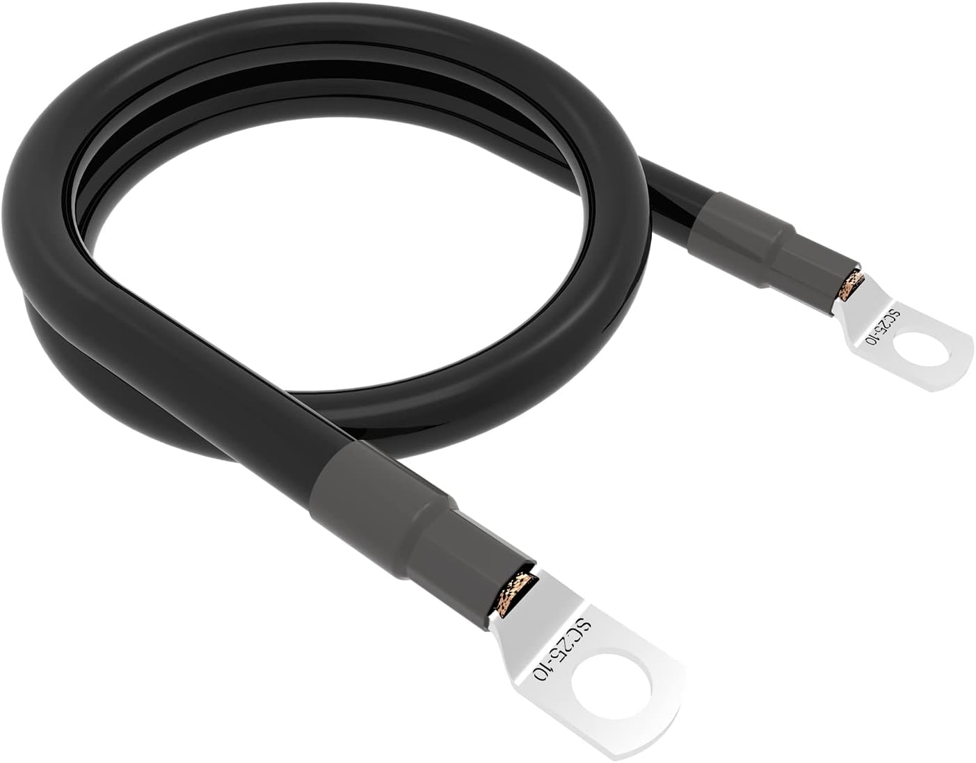Set cables inversor 4 AWG 30cm cobre puro 3/8" automotriz
