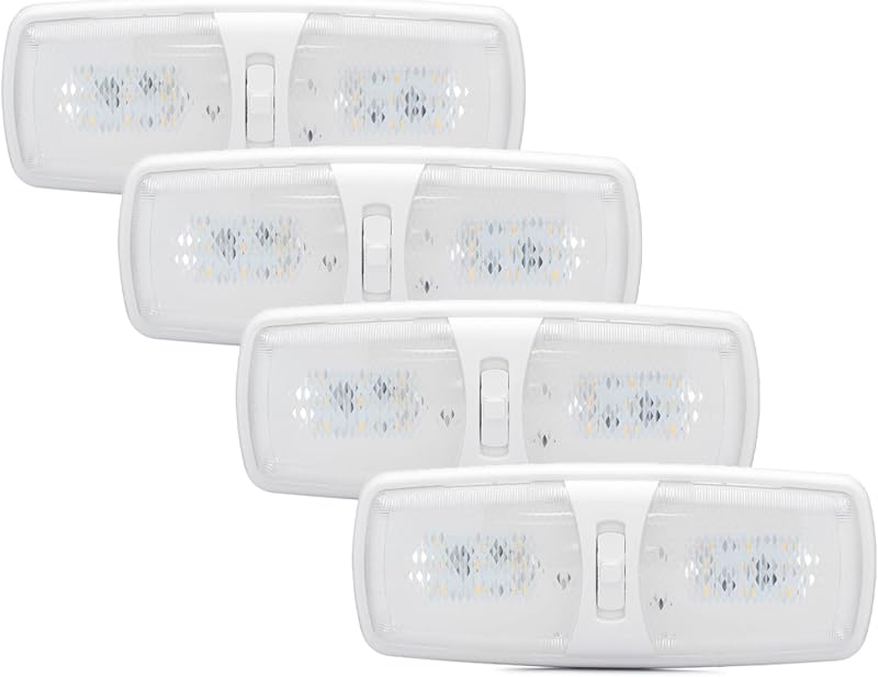Lámpara techo caravana 12v LED luz cálida interruptor 3 vías