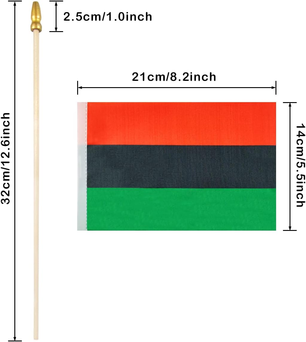 Banderas afroamericanas poste madera 12 pzas