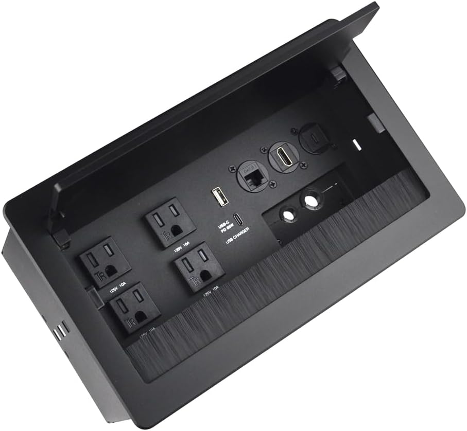 Mesa conferencias con puertos USB 65W enchufe empotrado