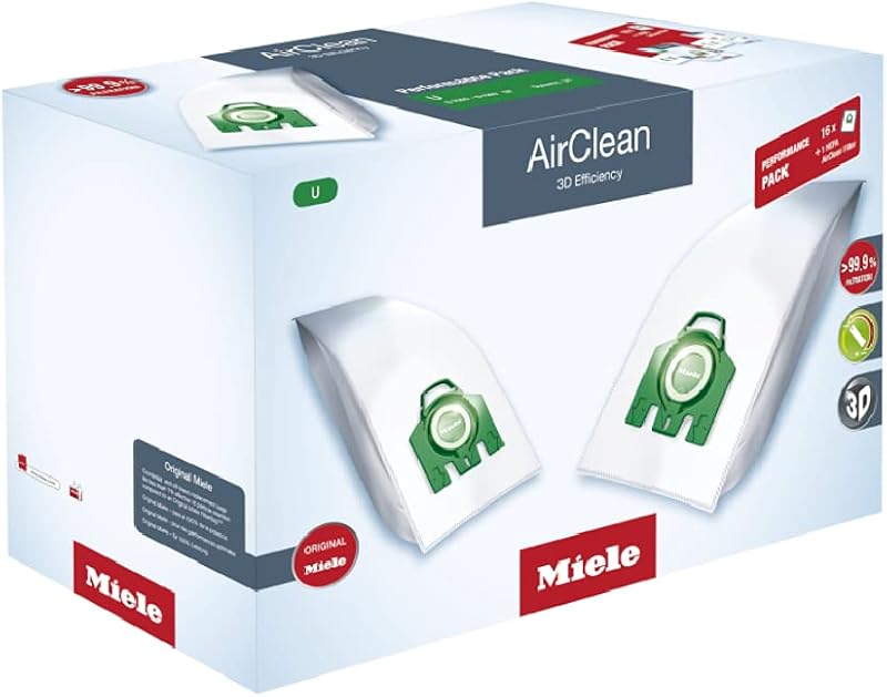 Pack 16 bolsas AirClean 3D U para aspiradora filtro HEPA