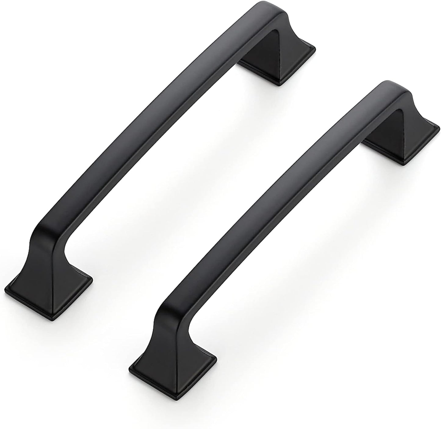 15 Manijas Sólidas 5pulg Cuadrado Arco Hardware Negro Mate