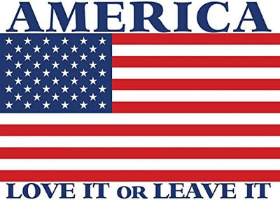 Adhesivo patriótico con texto «america love it or leave it»