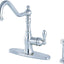 Grifo cocina con rociador y placa 9-7/16 pulg cromo