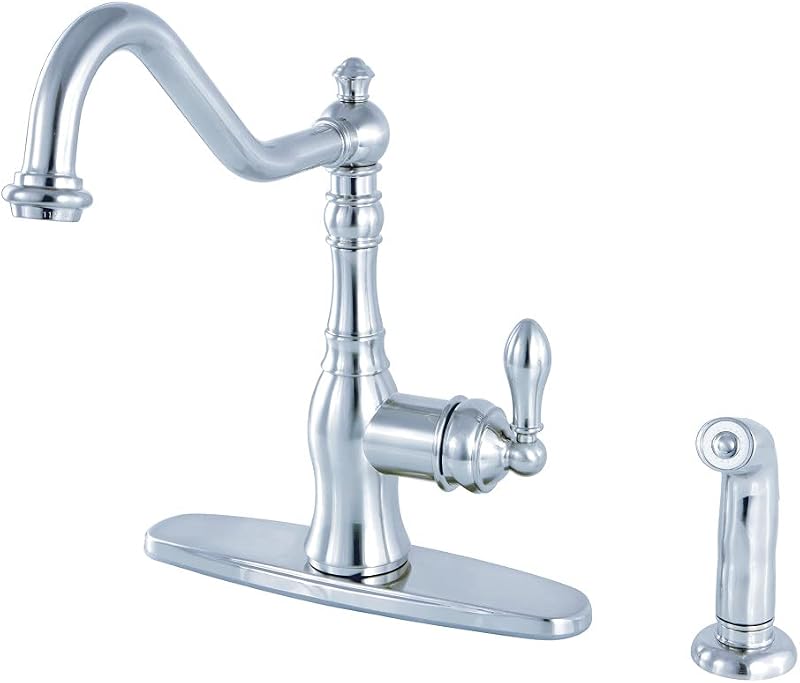 Grifo cocina con rociador y placa 9-7/16 pulg cromo