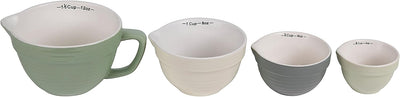 Tazas medidoras forma tazón masa set 4 tamaños multicolor 6.5x5pulg