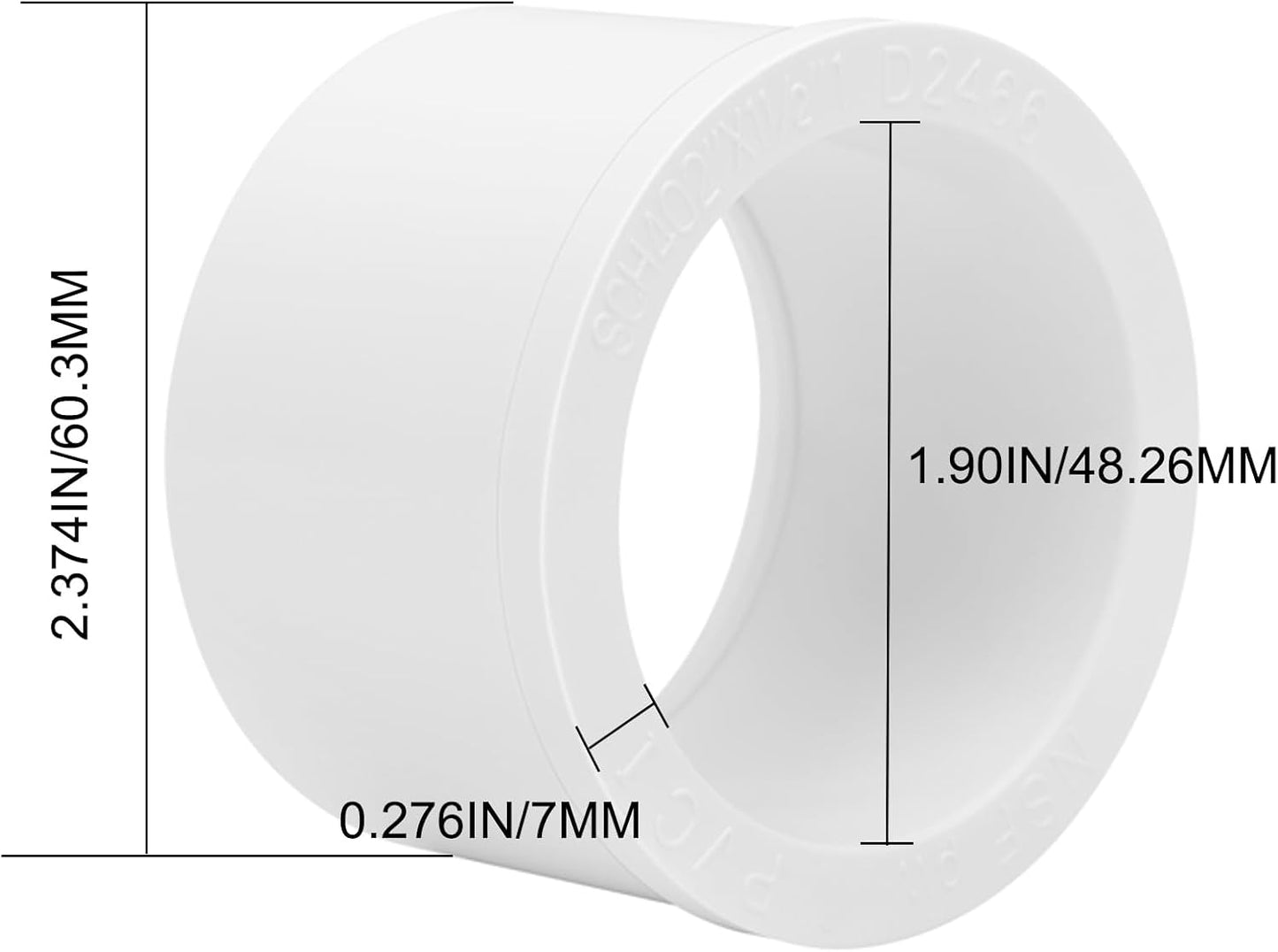 6 Pzas Reductor PVC SCH40 2x1.5 Socket x Socket