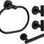 Set 4 Pzas Accesorios Baño Acero Inox Negro Mate