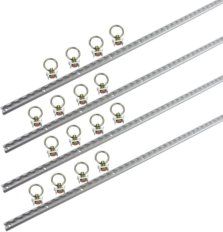 Riel en L aluminio 4ft 4 Pzas anillo acero inox sistema