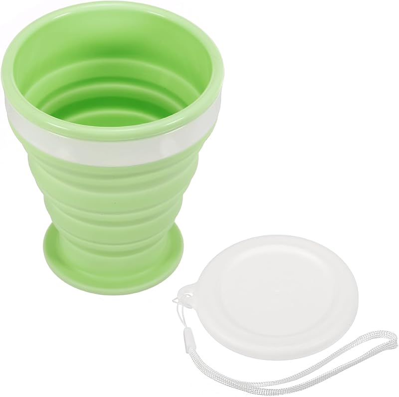 Taza silicona plegable viaje 6.8oz verde