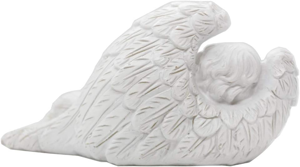 Estatua ángel bebé querubín alas plumas para hogar jardín
