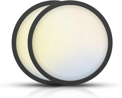 Lámpara techo led negra delgada 9pulg 24w 5cct regulable