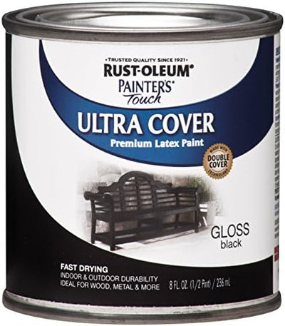 Pintura látex media pinta negro brillante 8oz pack 6
