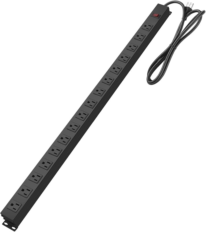 Regleta alimentación pared 16 salidas 15A 125V negro