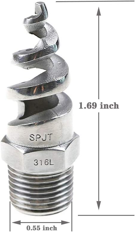 Boquilla atomización cono espiral acero inox 316 10 pzas