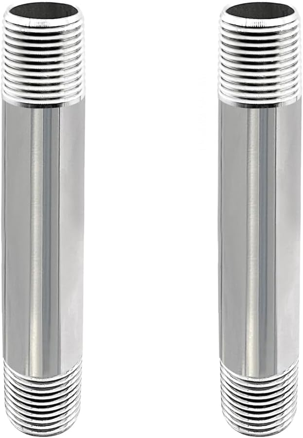 Tubo acero inox 1/2x4 pulg boquilla 304 para tuberías 2 pzas