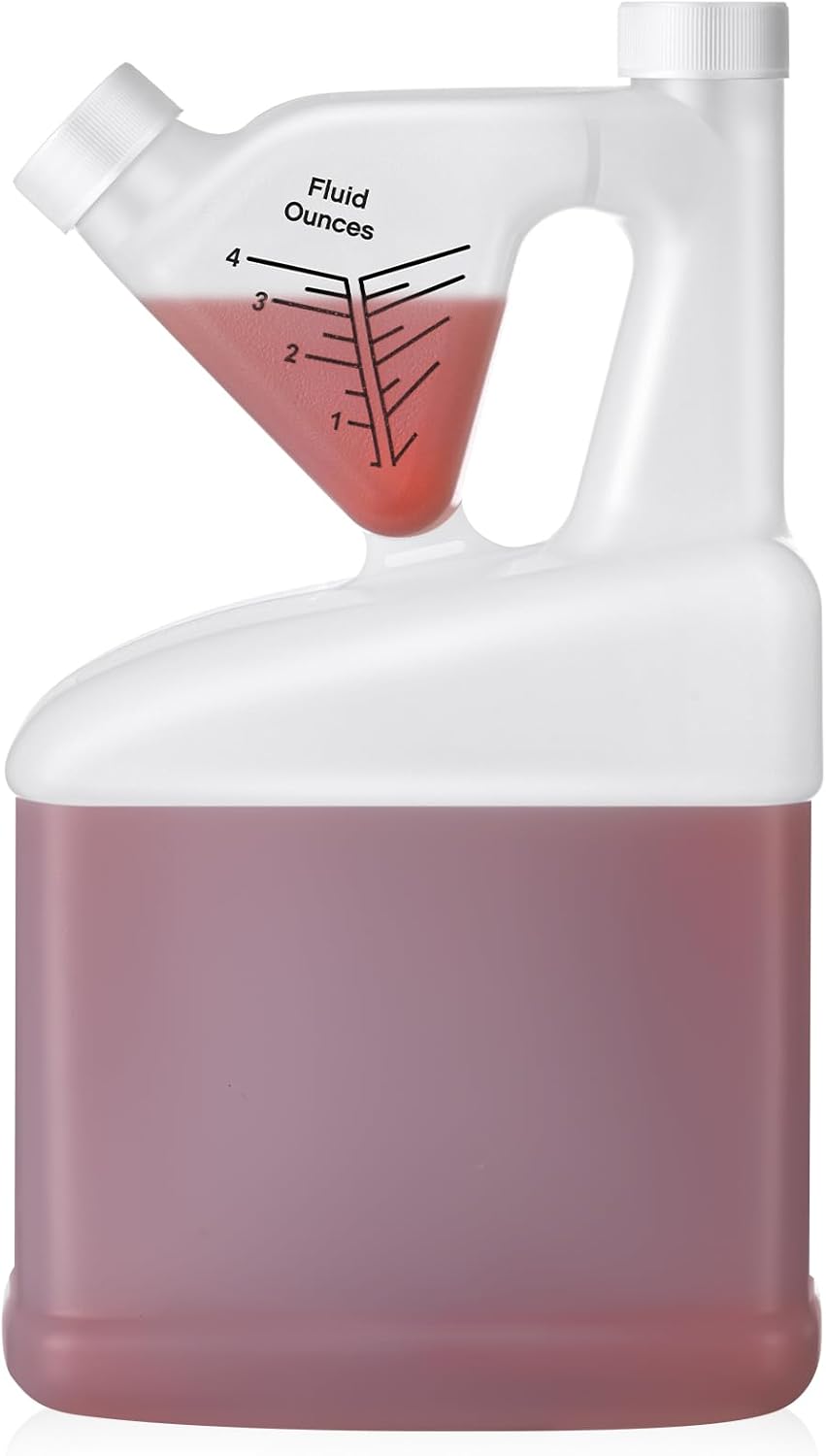 Botella plástico 64oz con punta medición hasta 4oz