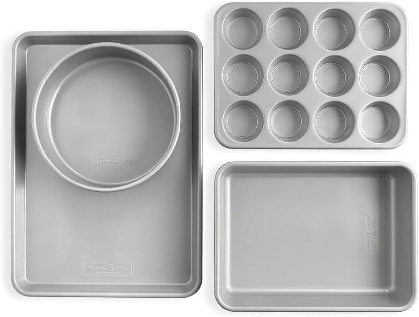 Set 4 Pzas para hornear acero reforzado antiadherente