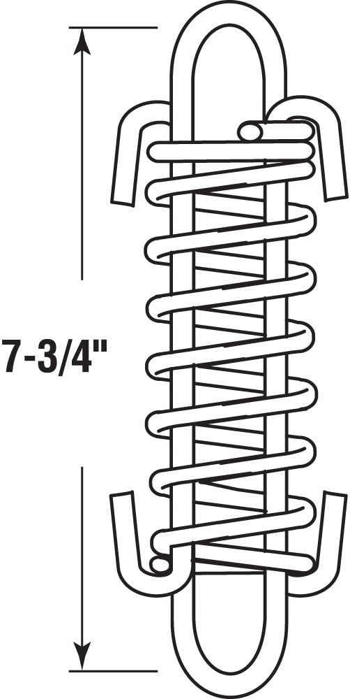 Muelle para porche acero níquel 0.148ga 1-9/16x8-3/4 pulg set 2