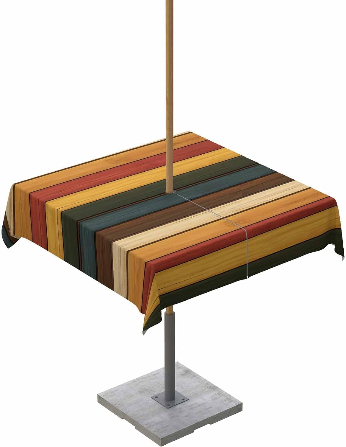 Mantel madera grano 54x54pulg color rayas