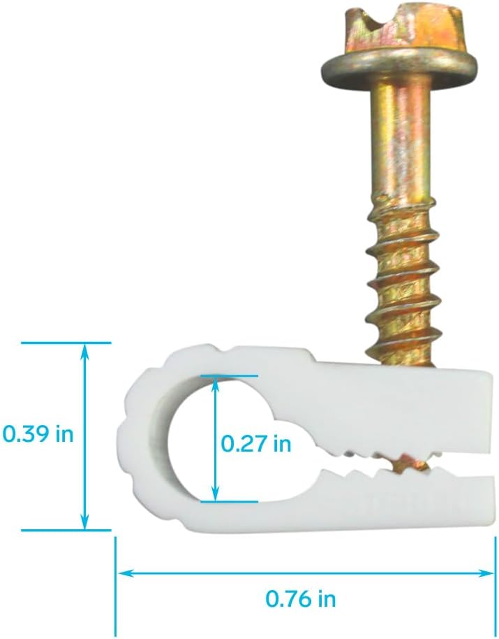 Abrazaderas para cables escritorio 100uds blanco