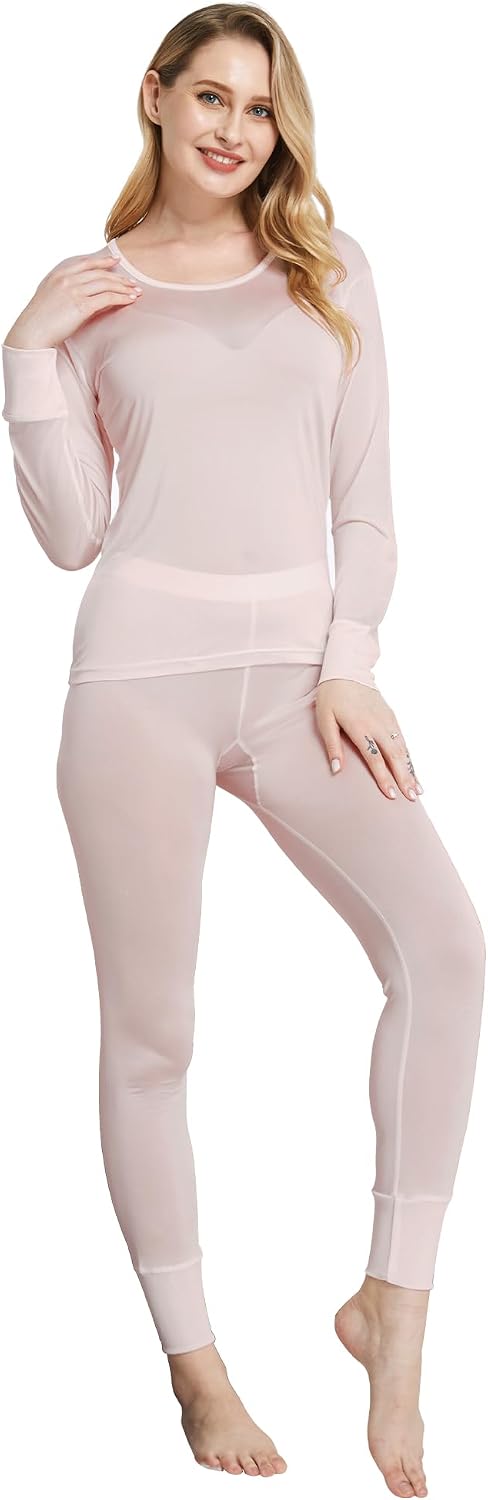 Conjunto ropa interior térmica seda morera mujer