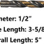 Set 2 Brocas Hex Impacto 1/2pulg HSS Black Gold