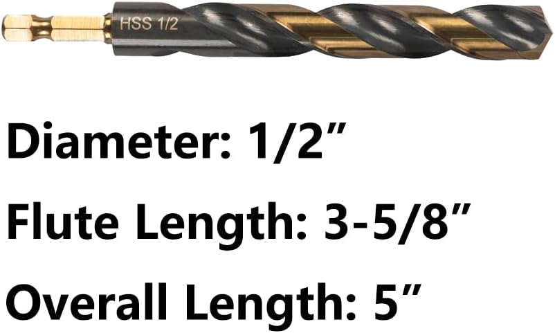 Set 2 Brocas Hex Impacto 1/2pulg HSS Black Gold