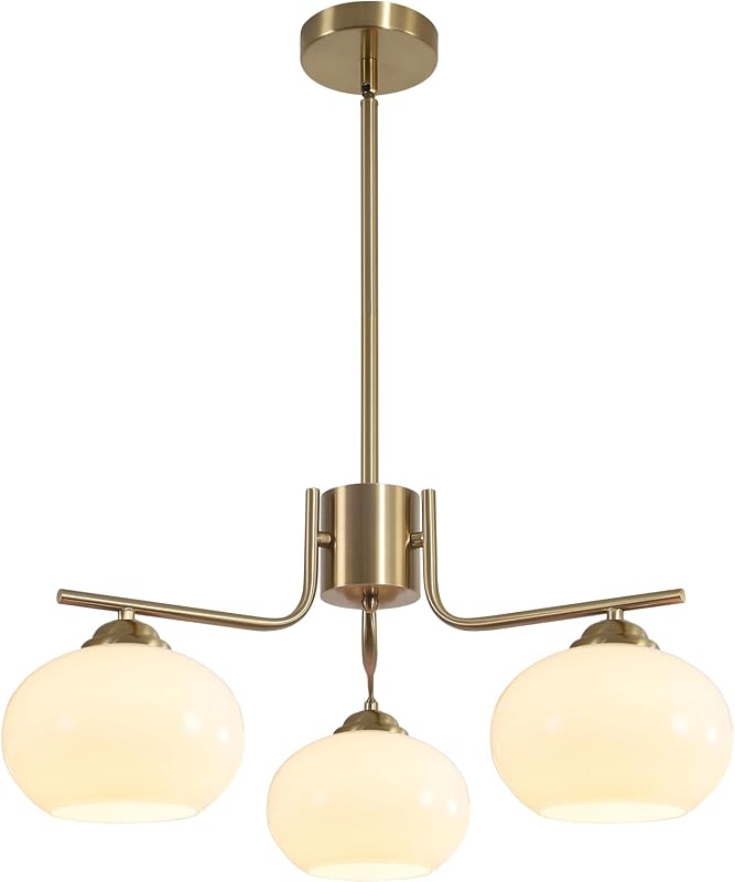 Lámpara colgante Sputnik dorada 3 luces cristal isla cocina