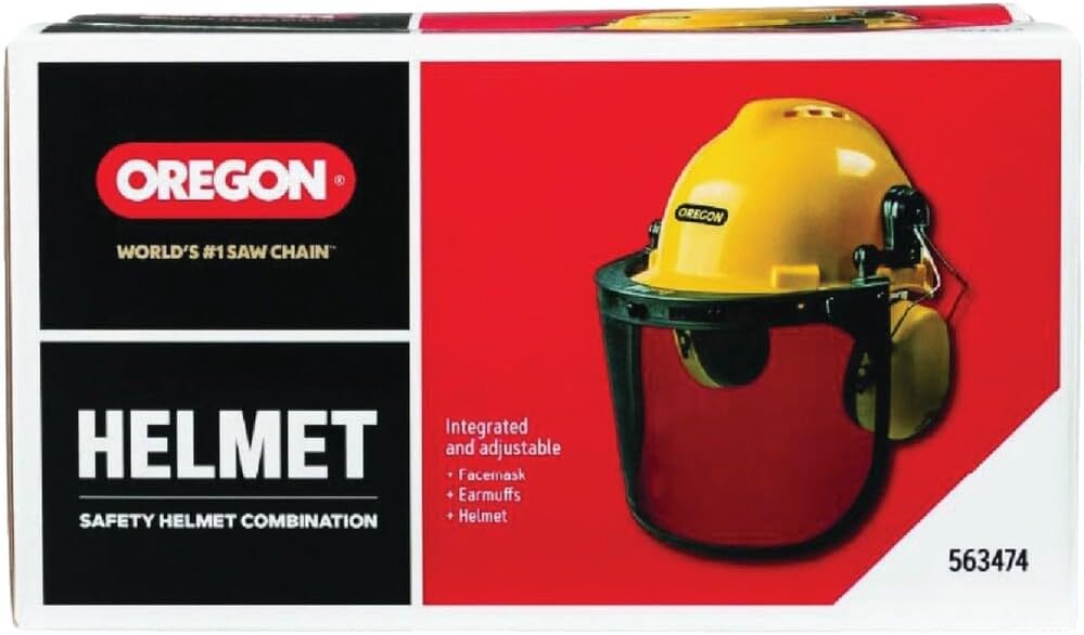 Conjunto casco seguridad visera motosierra amarillo