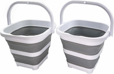Cubo limpieza rectangular 5L plegable camping playa hogar