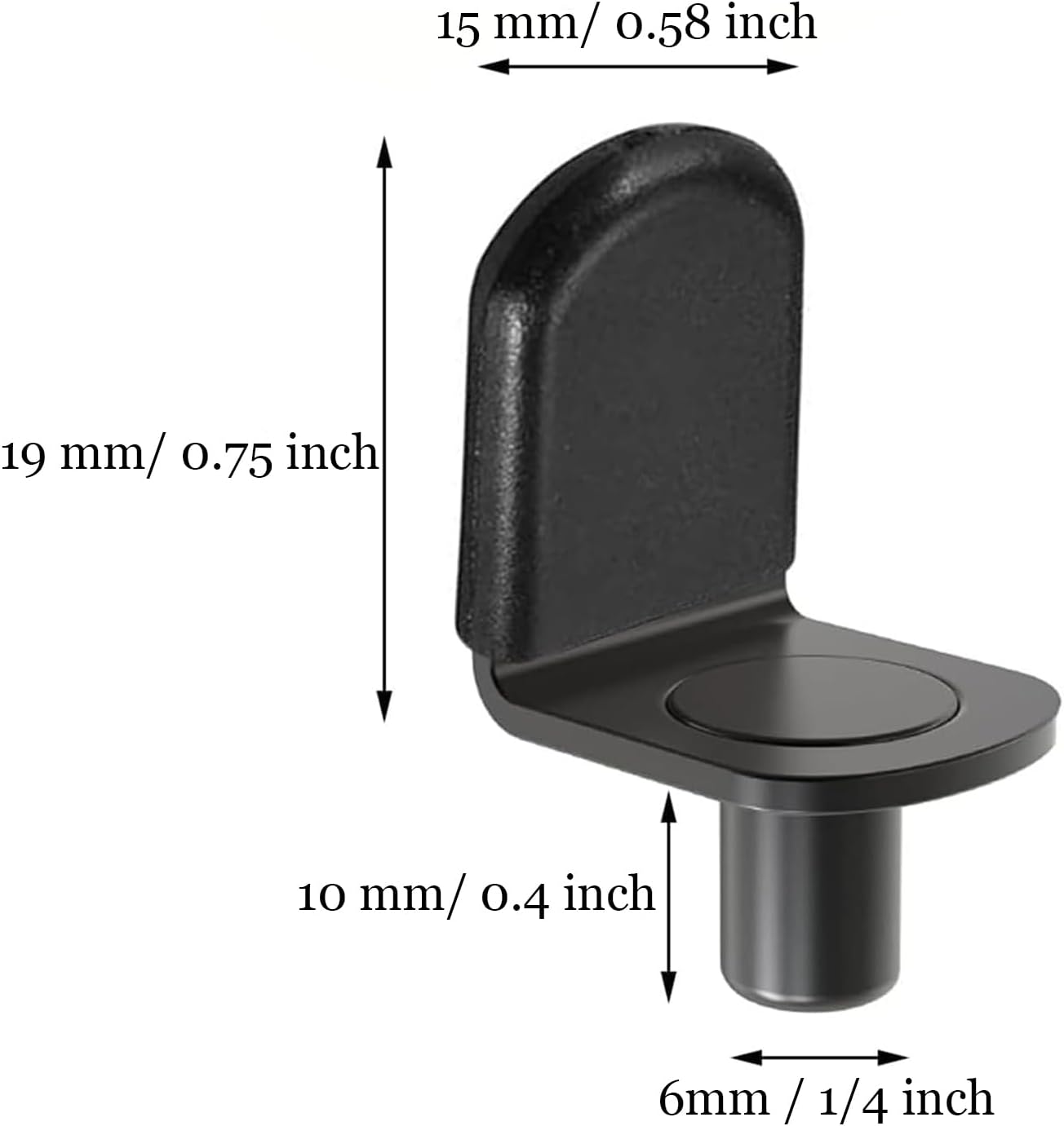 Pasadores estante soporte muebles negro 30 pzas
