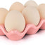 Organiz. huevos cerámica 6 tazas rosa