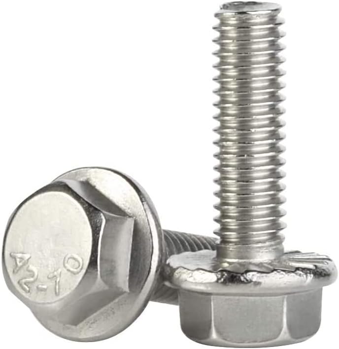 Tornillos hex M6 x 0.315pulg acero inox A2 DIN 6921 25 Pzas