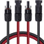 Cable extensión 12awg 5ft con conectores solares rojo y negro