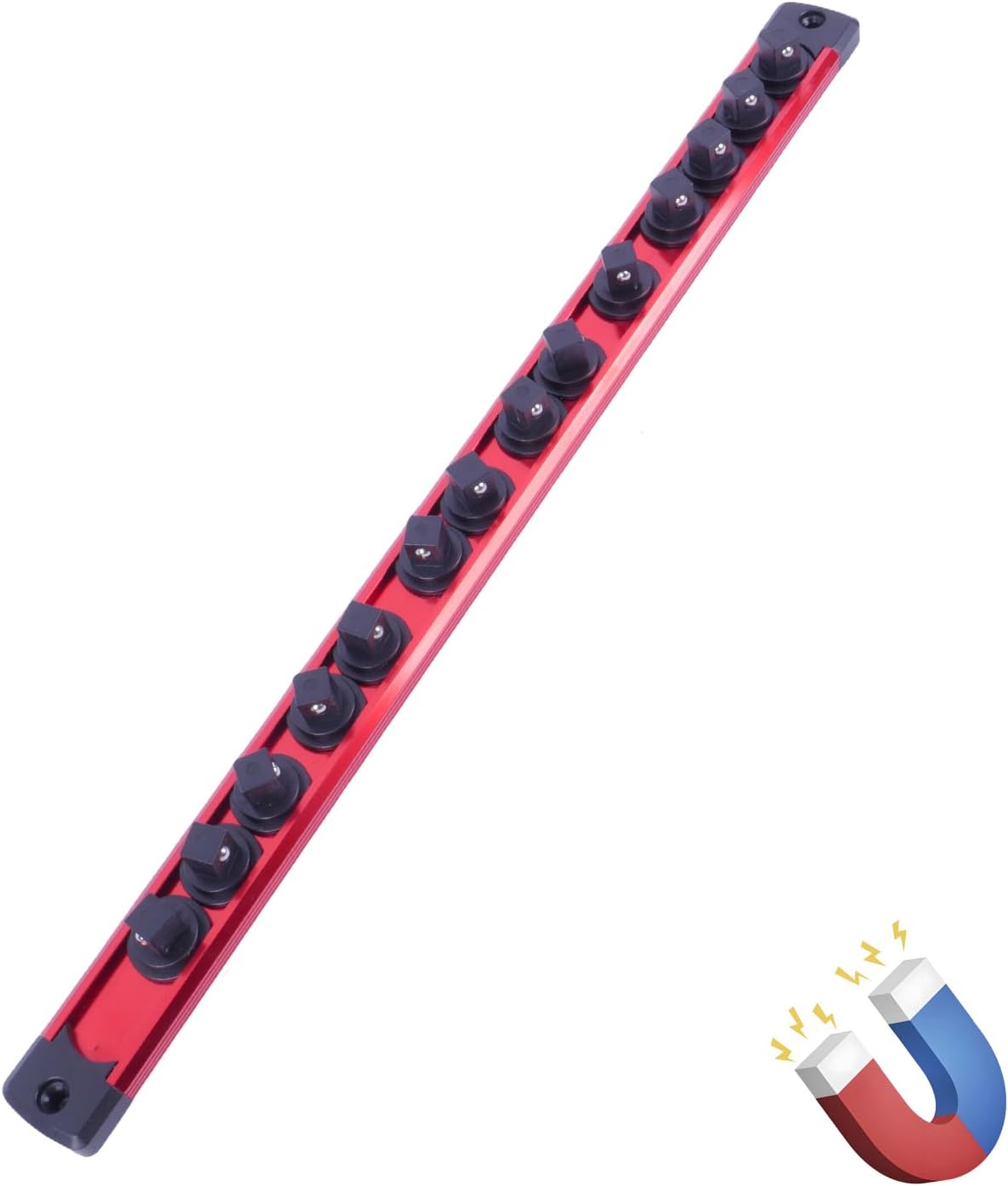 Juego soporte enchufe magnético 3/8pulg 14 clips 360° para garaje