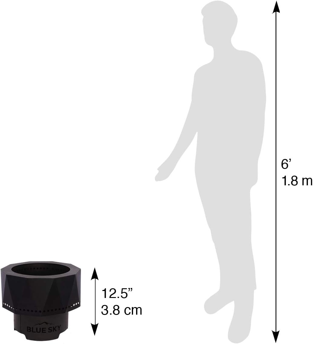 Fogata portátil sin humo pantalla chispa negro